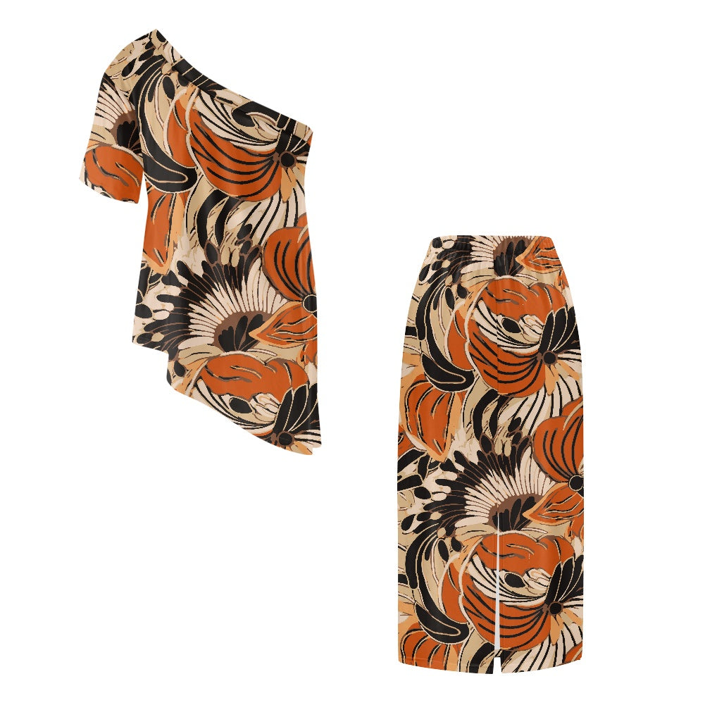 Elegant Off-Shoulder Two-Piece Dress for Women