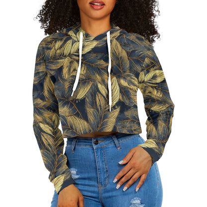 Women's midriff-baring sweatshirt - Tropical