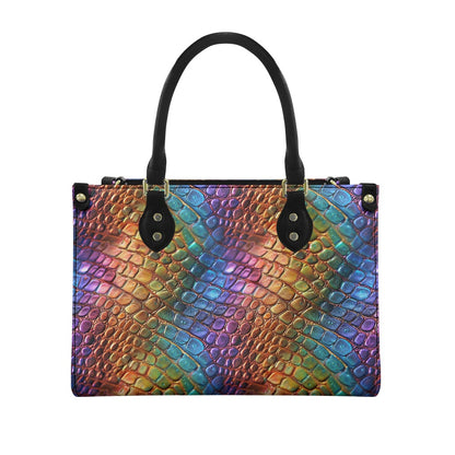 Alligator Rainbow Pride Women's PU leather twill handbag