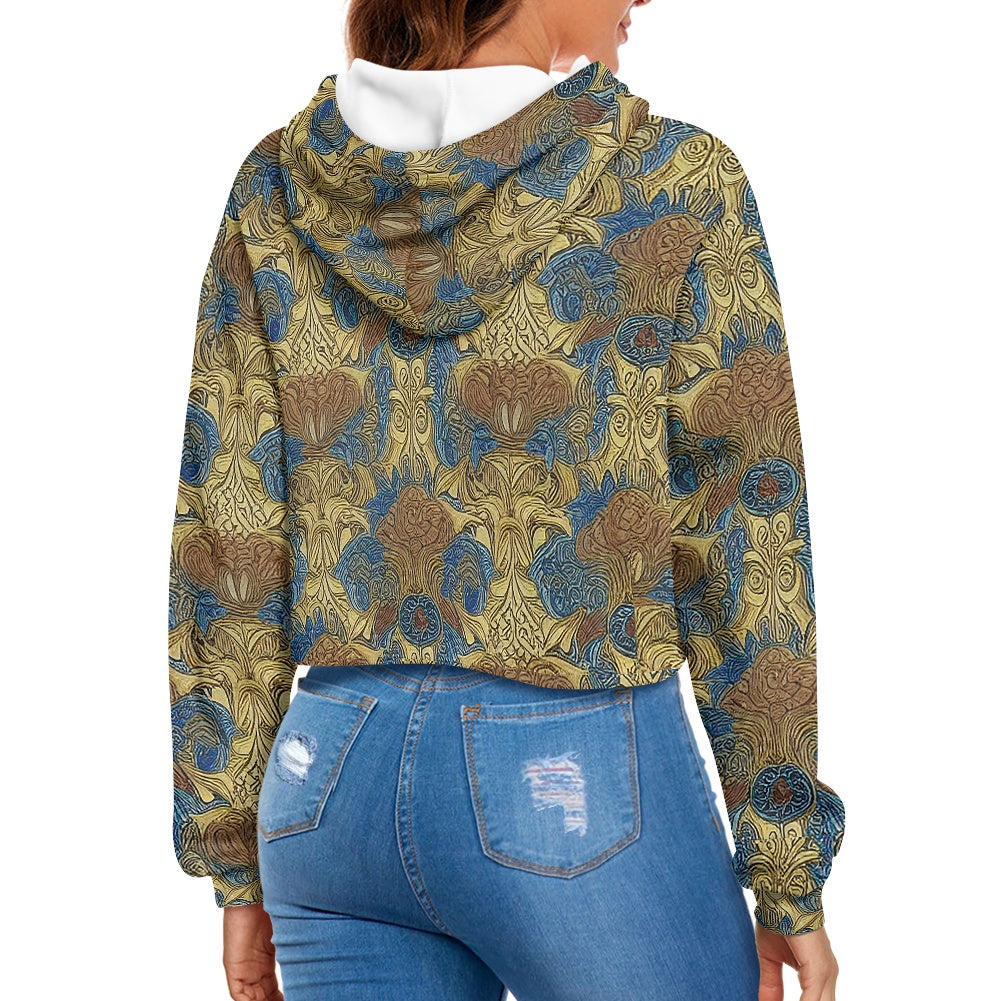 Women's midriff-baring sweatshirt - Abstract