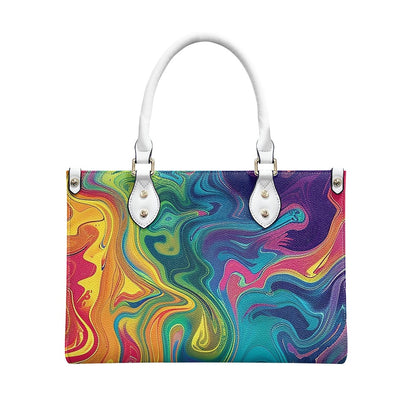 Aurora Elegance: Women’s Vibrant PU Leather Twill Handbag