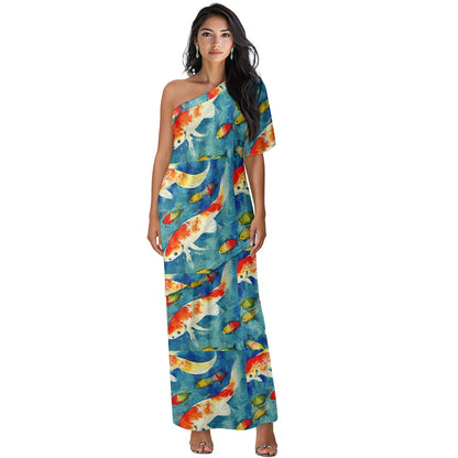 Elegant Off-Shoulder Two-Piece Dress for Women white