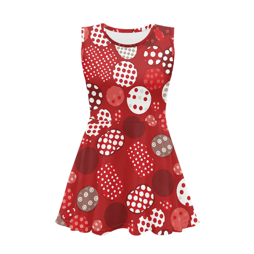 Red Polka Dot Cheerleaders dress white