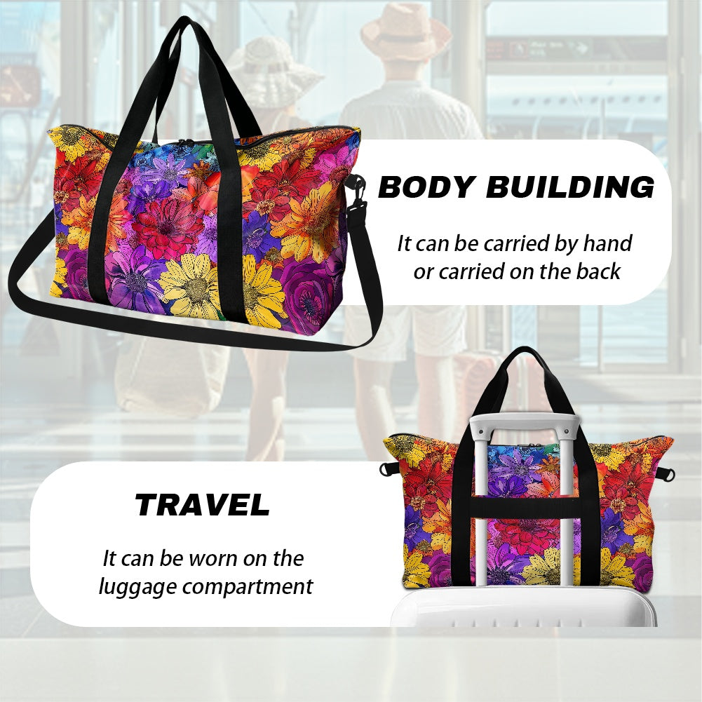 Floral Rainbow Lightweight luggage