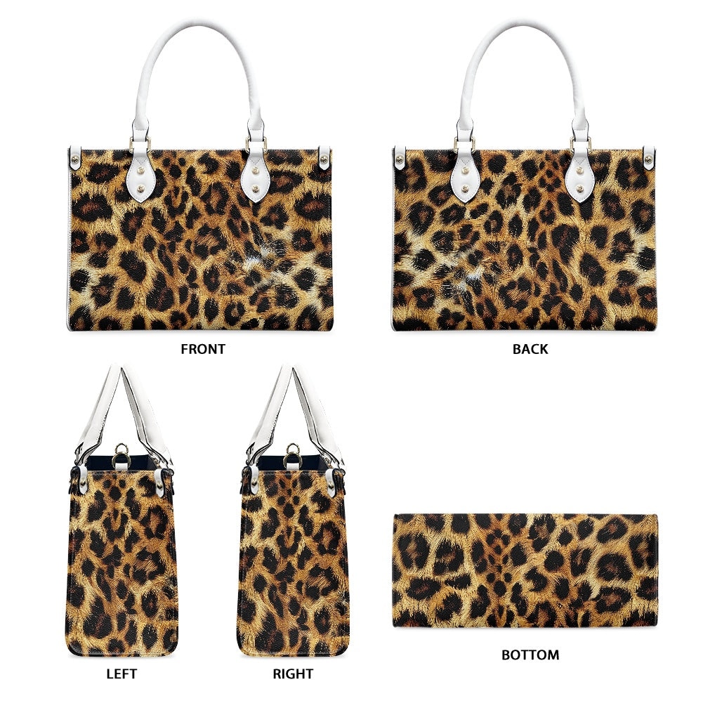 Leopard pattern Women's PU leather twill handbag