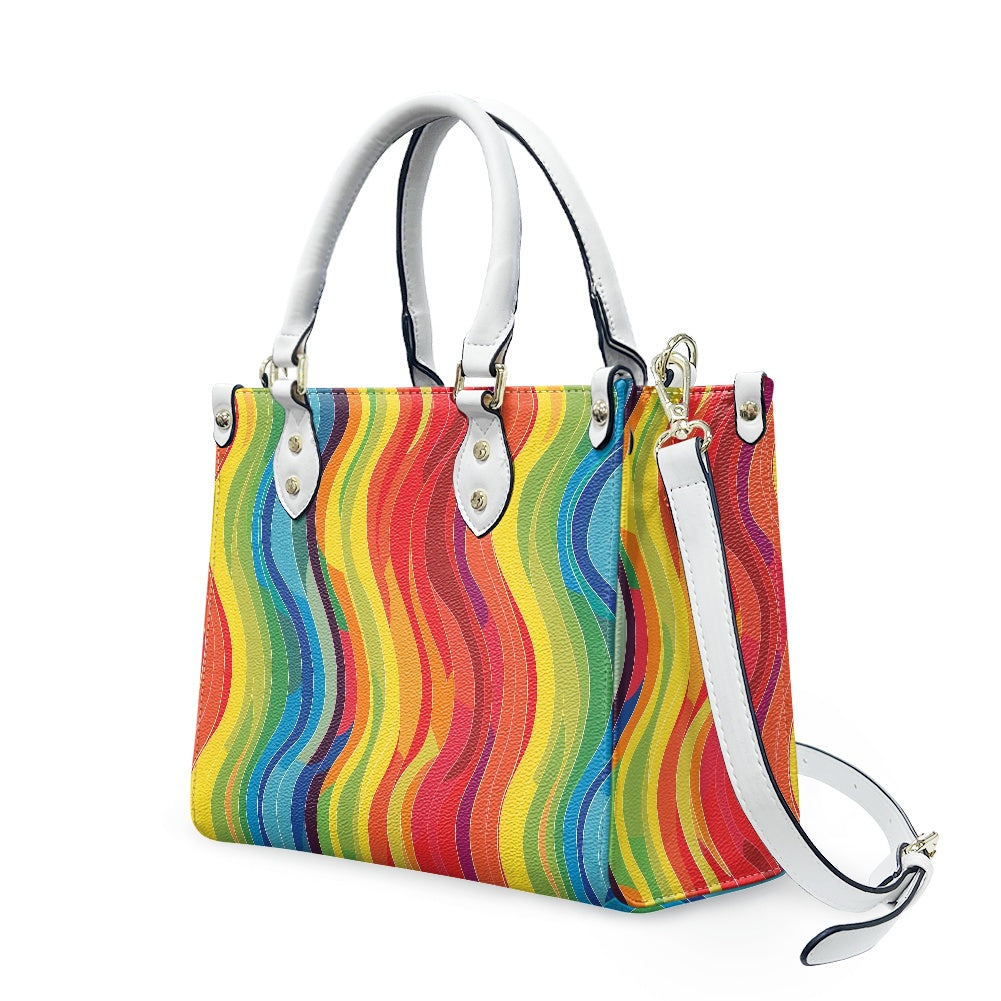 Wavy Rainbow Women's PU leather twill handbag