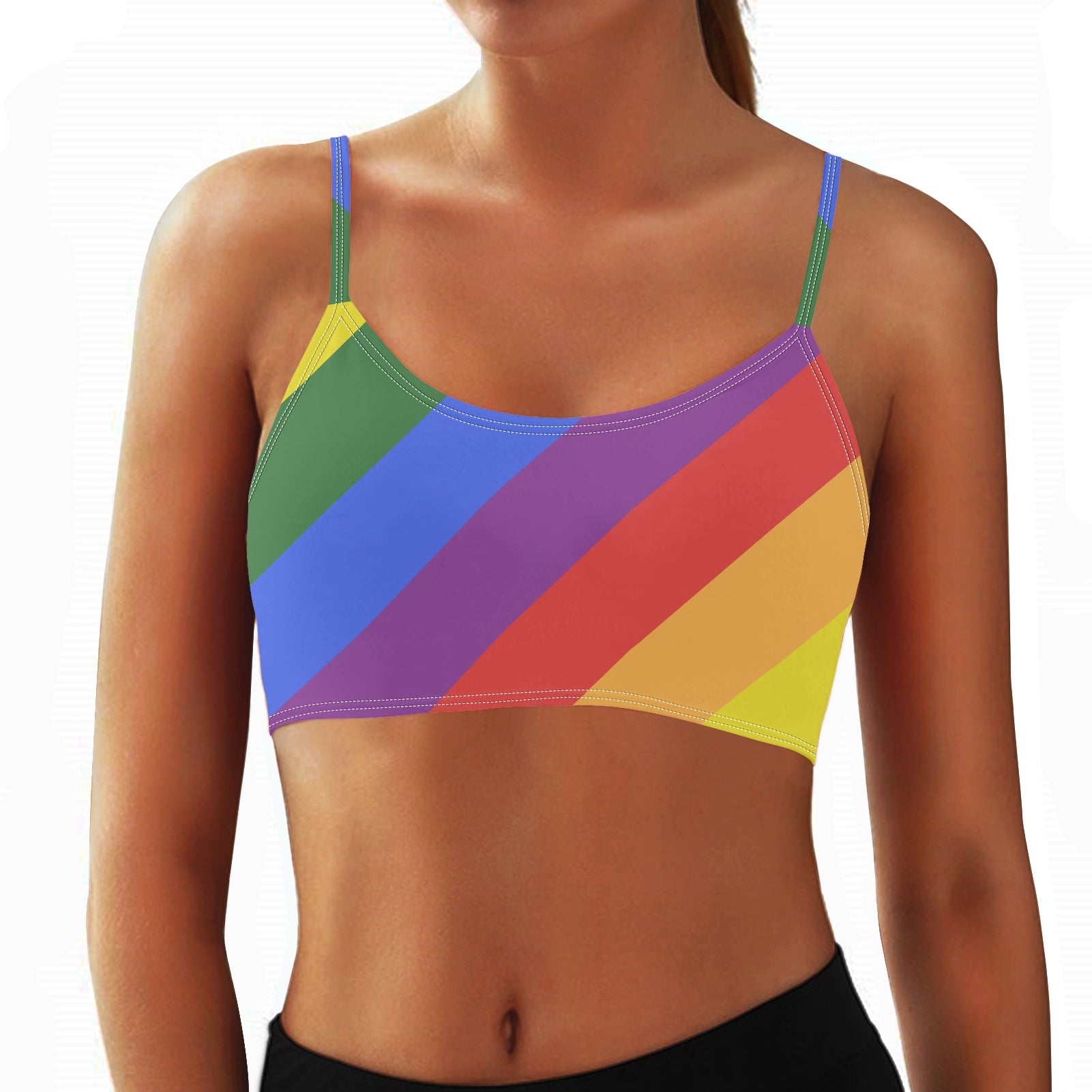Rainbow Sports Bras white