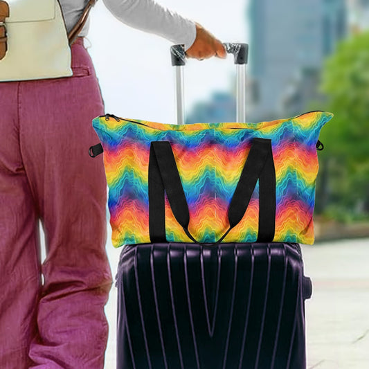 Rainbow Wavy Lines Lightweight luggage