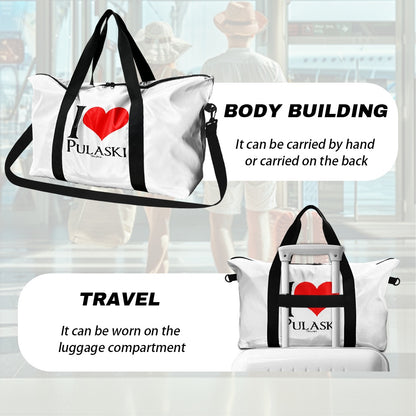 I Heart Pulaski White Lightweight luggage