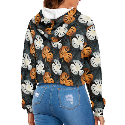 Women's midriff-baring sweatshirt - Tropical