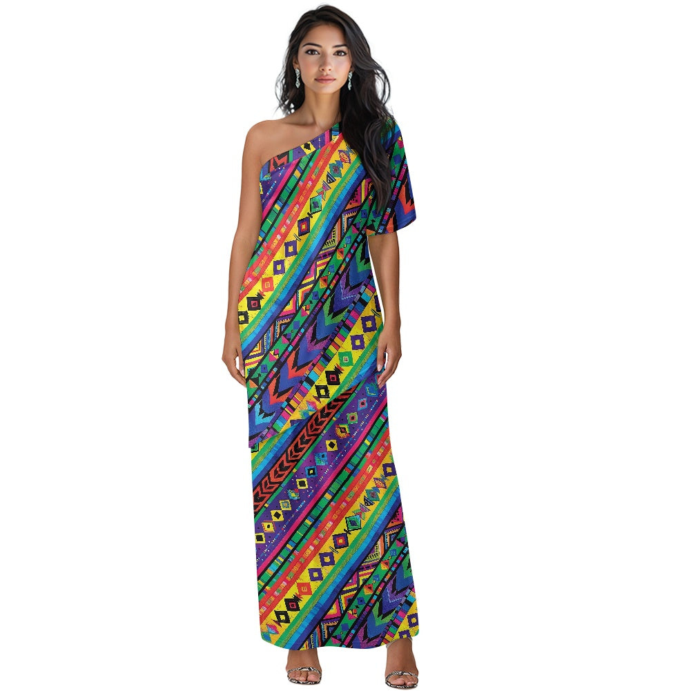 Elegant Off-Shoulder Two-Piece Dress for Women white