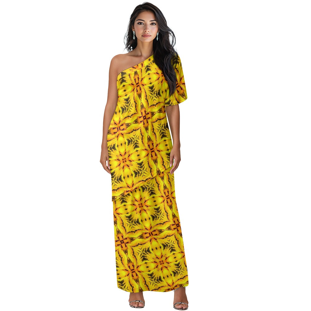 Elegant Off-Shoulder Two-Piece Dress for Women white