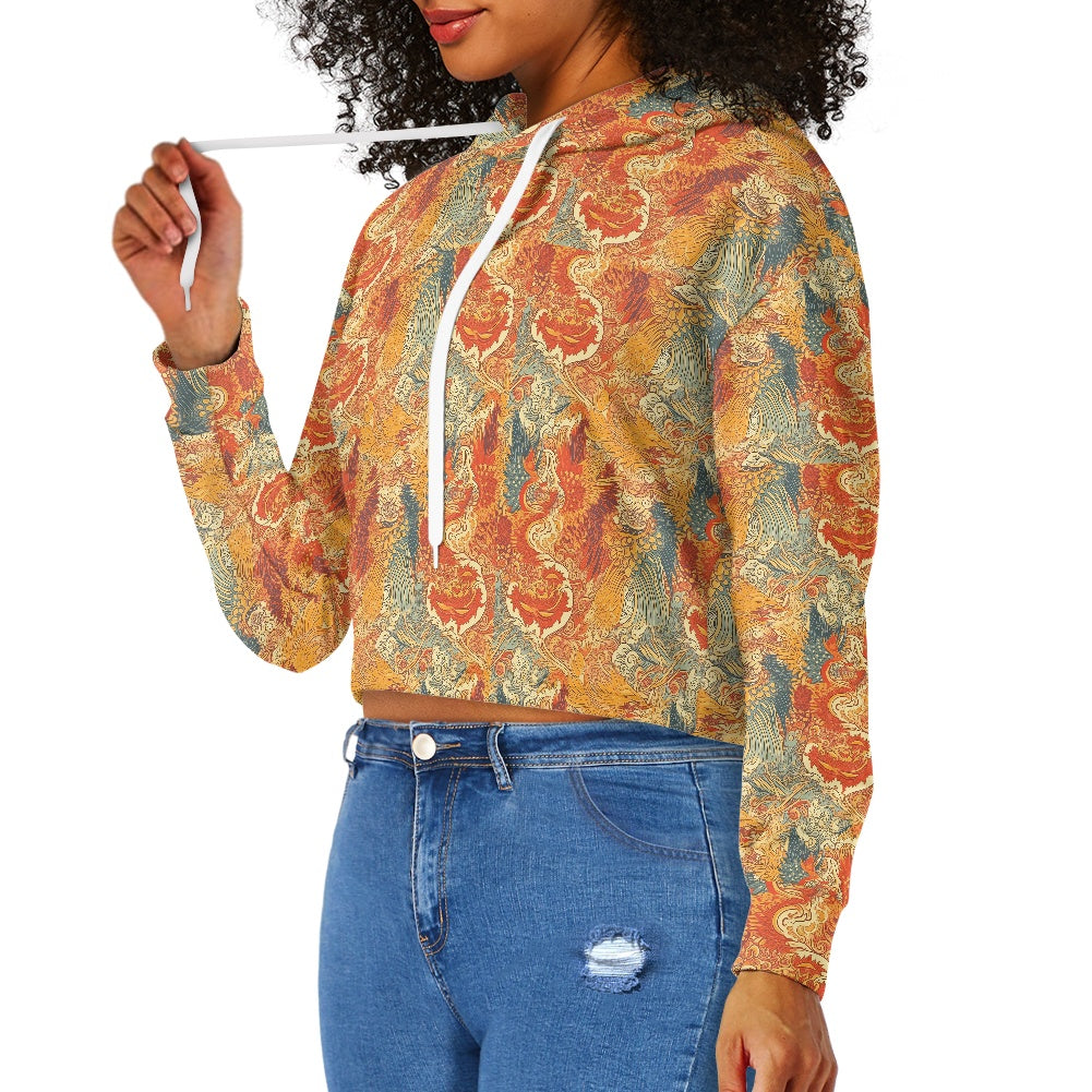 Women's midriff-baring sweatshirt - Chinese
