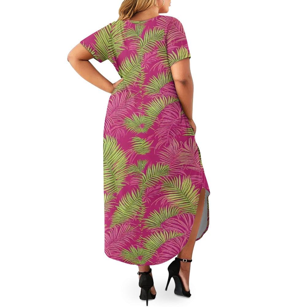 Women's short sleeve plus size dress