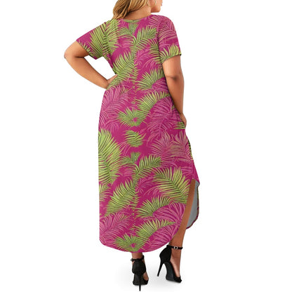 Women's short sleeve plus size dress