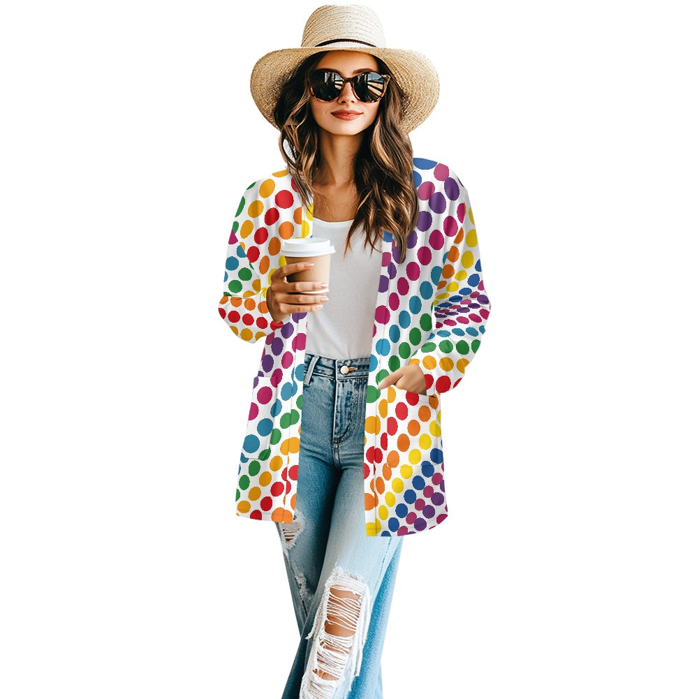 Long-sleeved cardigan jacket white