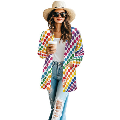 Long-sleeved cardigan jacket white
