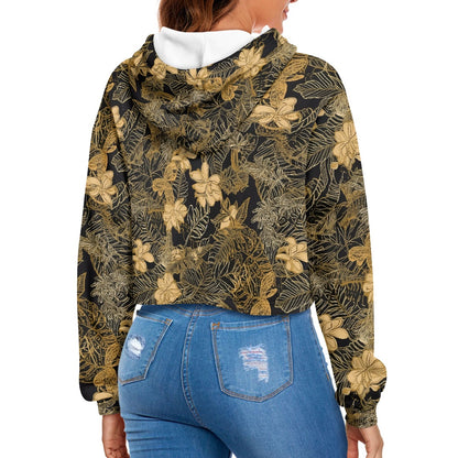Women's midriff-baring sweatshirt - Island Tropical
