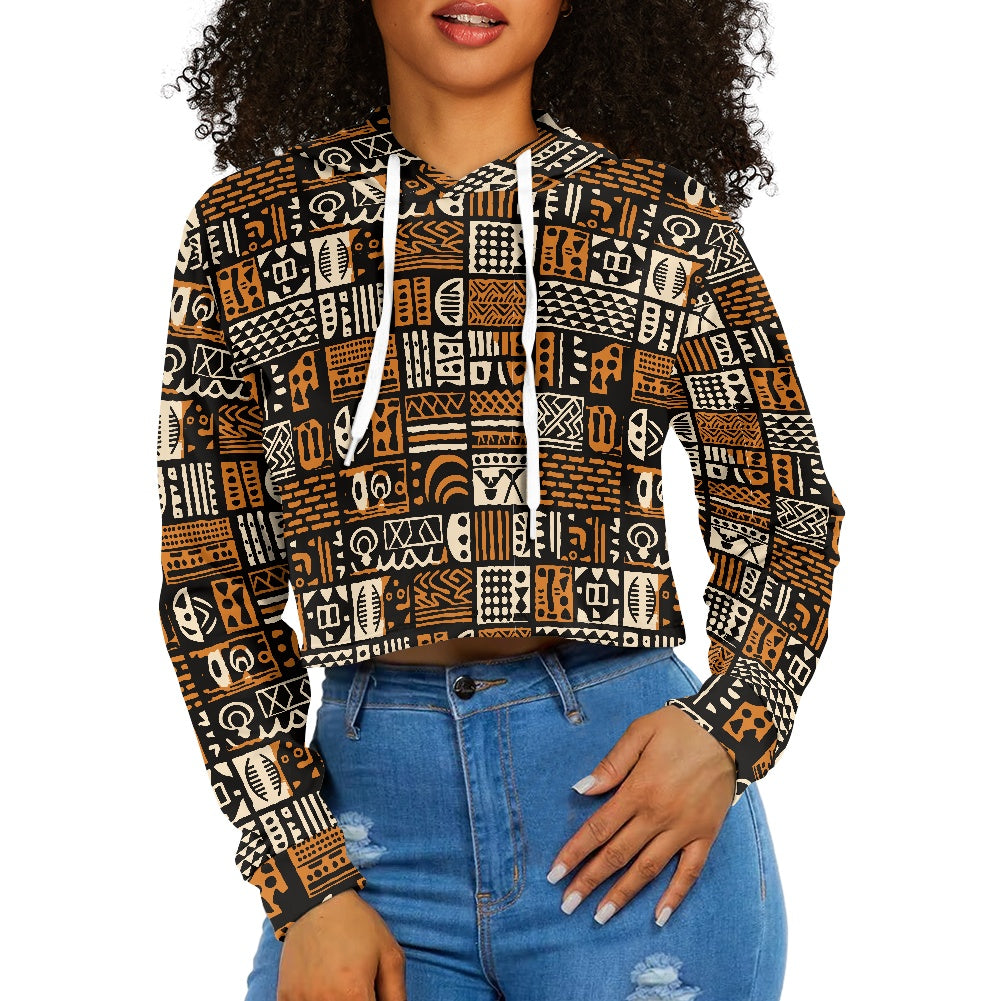 Women's midriff-baring sweatshirt - Ethnic African