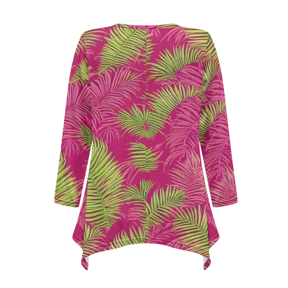 Women's irregular long sleeve tops