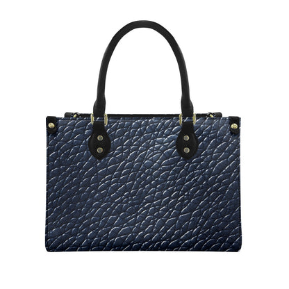 Navy and Cream Women's PU leather twill handbag