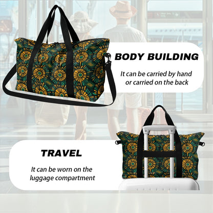 Green and Gold Kente pattern Lightweight luggage