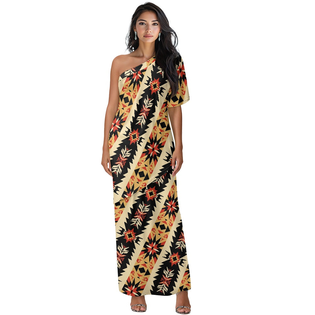 Elegant Off-Shoulder Two-Piece Dress for Women white