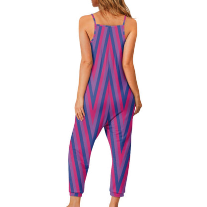 Bisexual Flag Rompers - Exclusive One-of-a-Kind Luxury Romper - Limited Edition, Ethically Made, and Stylishly Comfortable