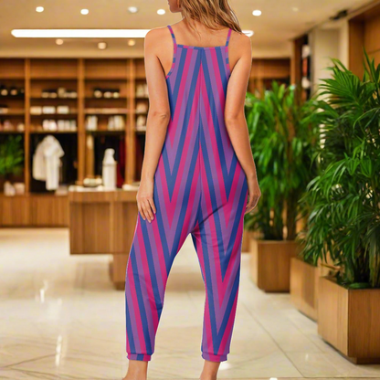 Bisexual Flag Rompers - Exclusive One-of-a-Kind Luxury Romper - Limited Edition, Ethically Made, and Stylishly Comfortable