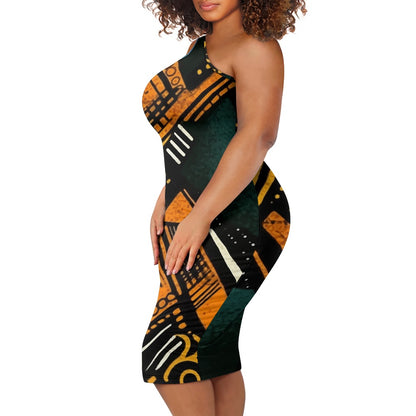 Discover Elegance: Luxtrini's One-Shoulder Slim Dress - Ethnic