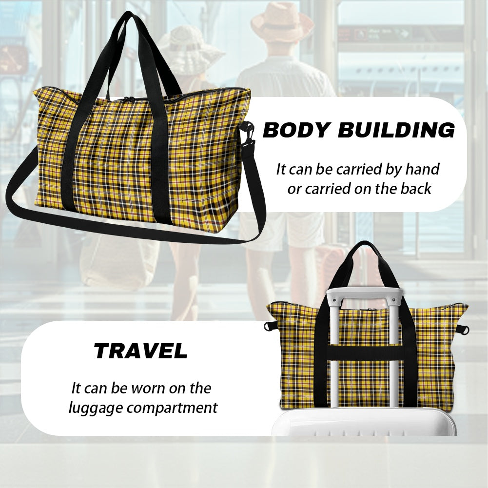 Yellow Plaid Lightweight luggage