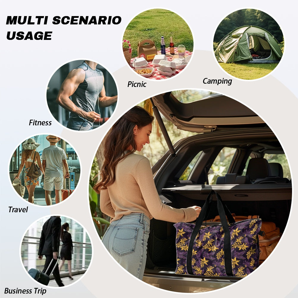 Lauae Purple and Yellow Lightweight luggage