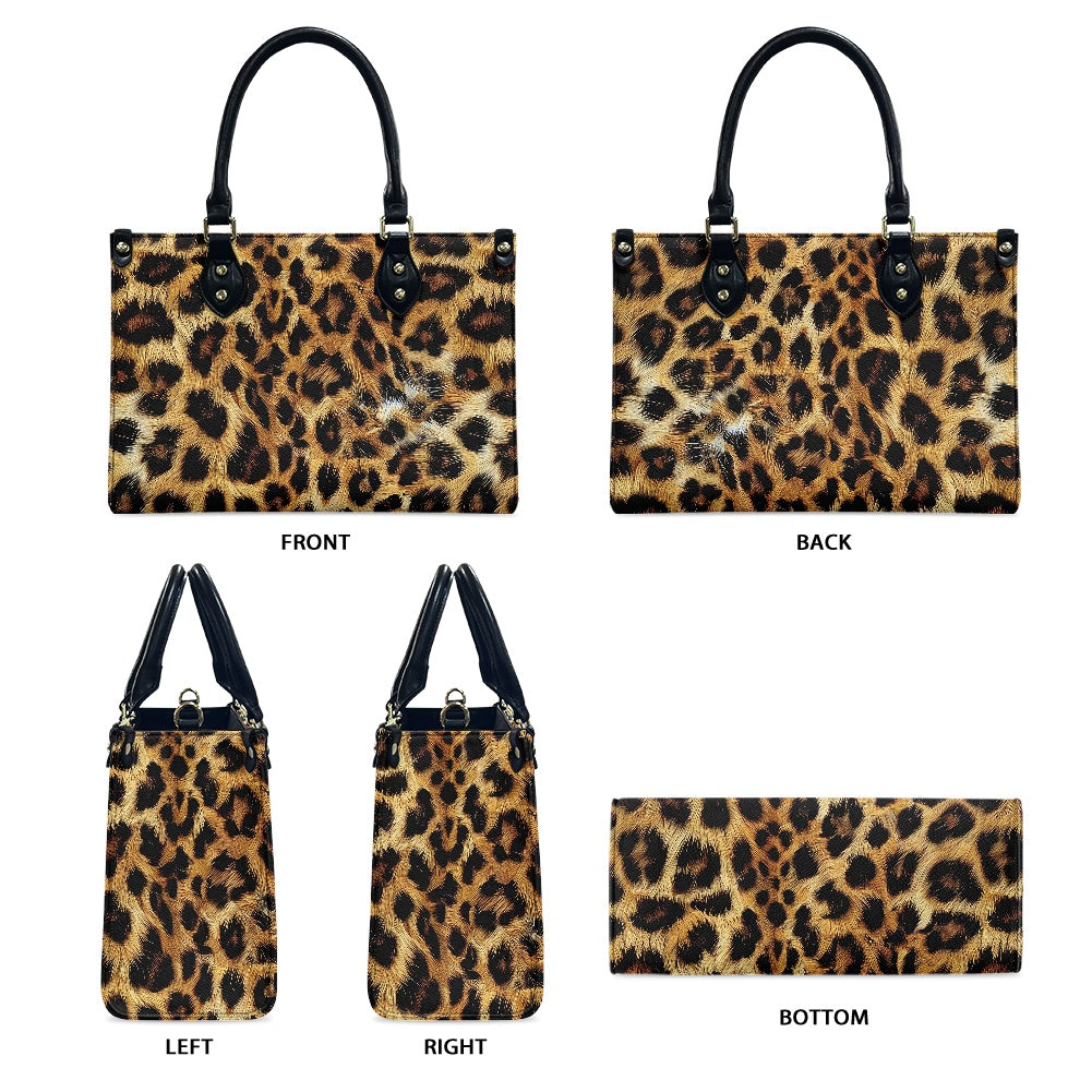 Leopard pattern Women's PU leather twill handbag