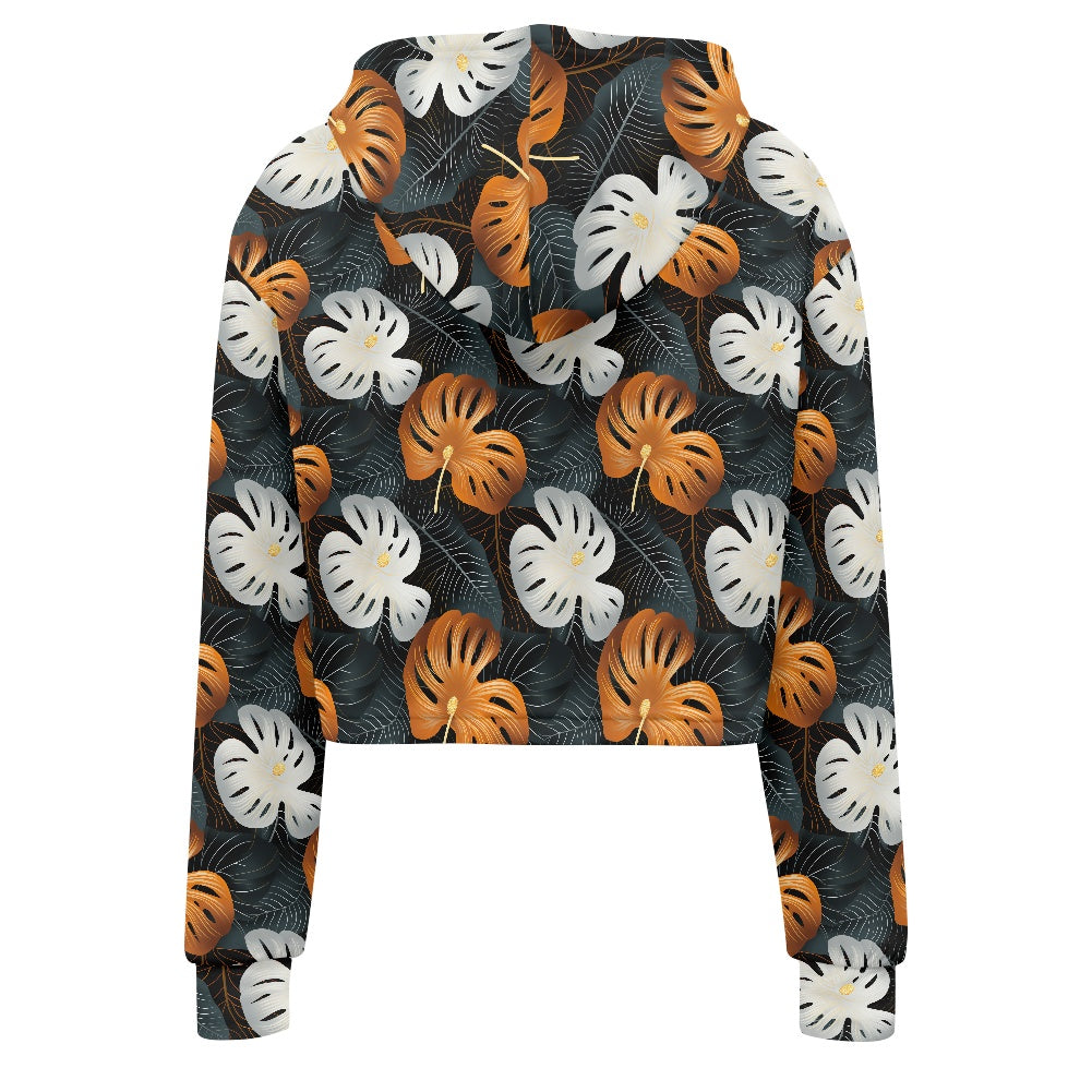 Women's midriff-baring sweatshirt - Tropical