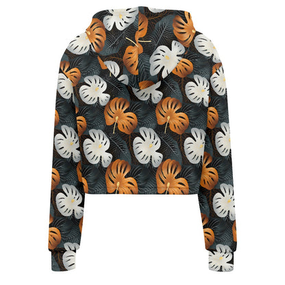 Women's midriff-baring sweatshirt - Tropical