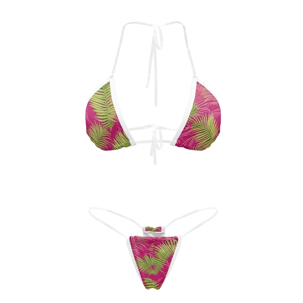 Transparent string bikini white