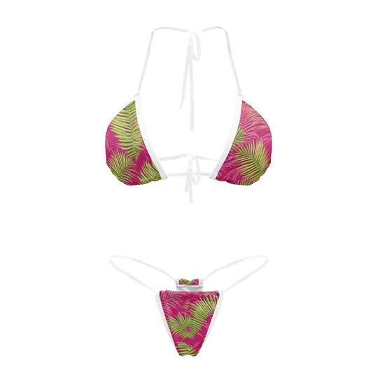 Transparent string bikini white