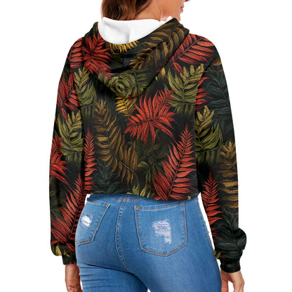 Women's midriff-baring sweatshirt - Tropical