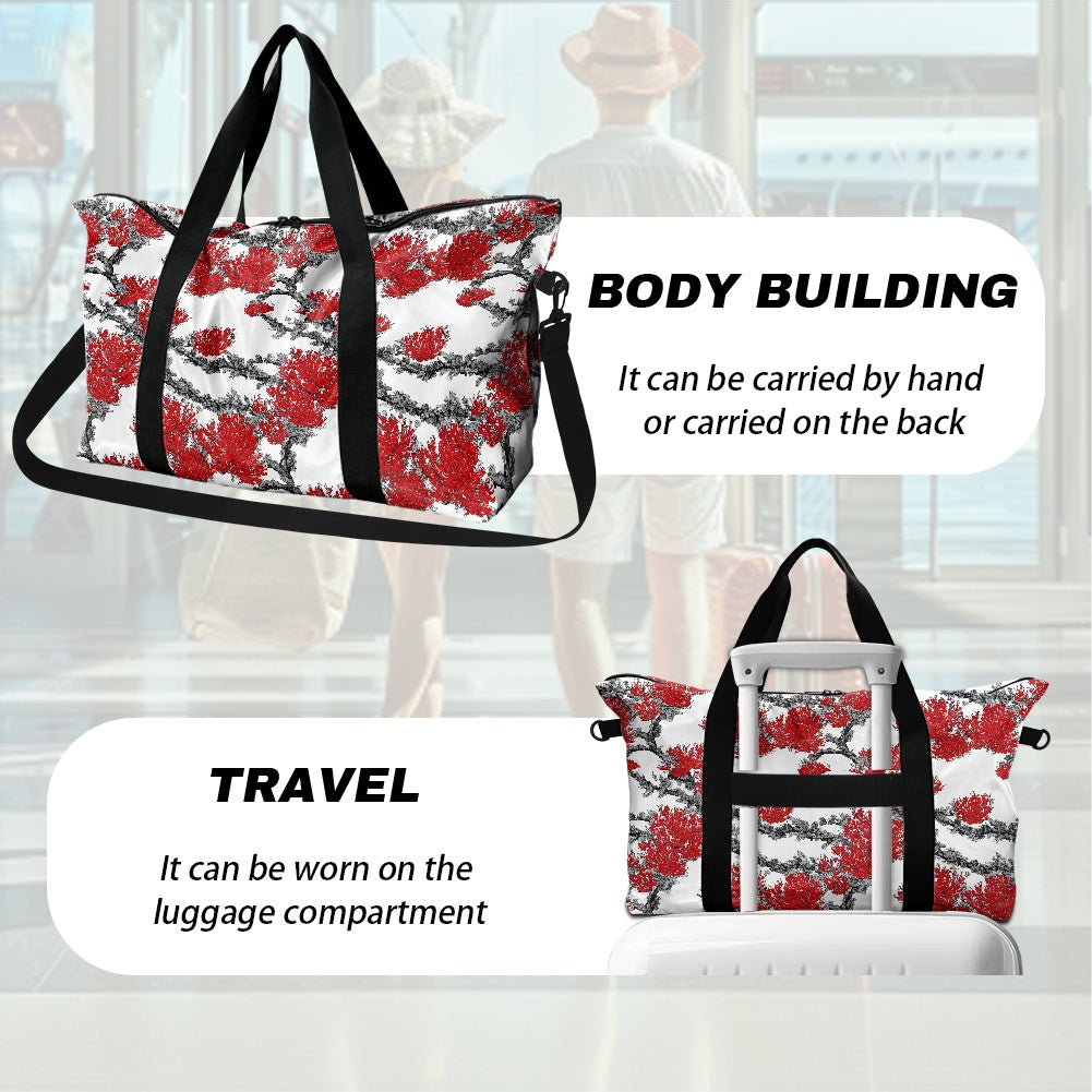 Red Floral Lightweight luggage