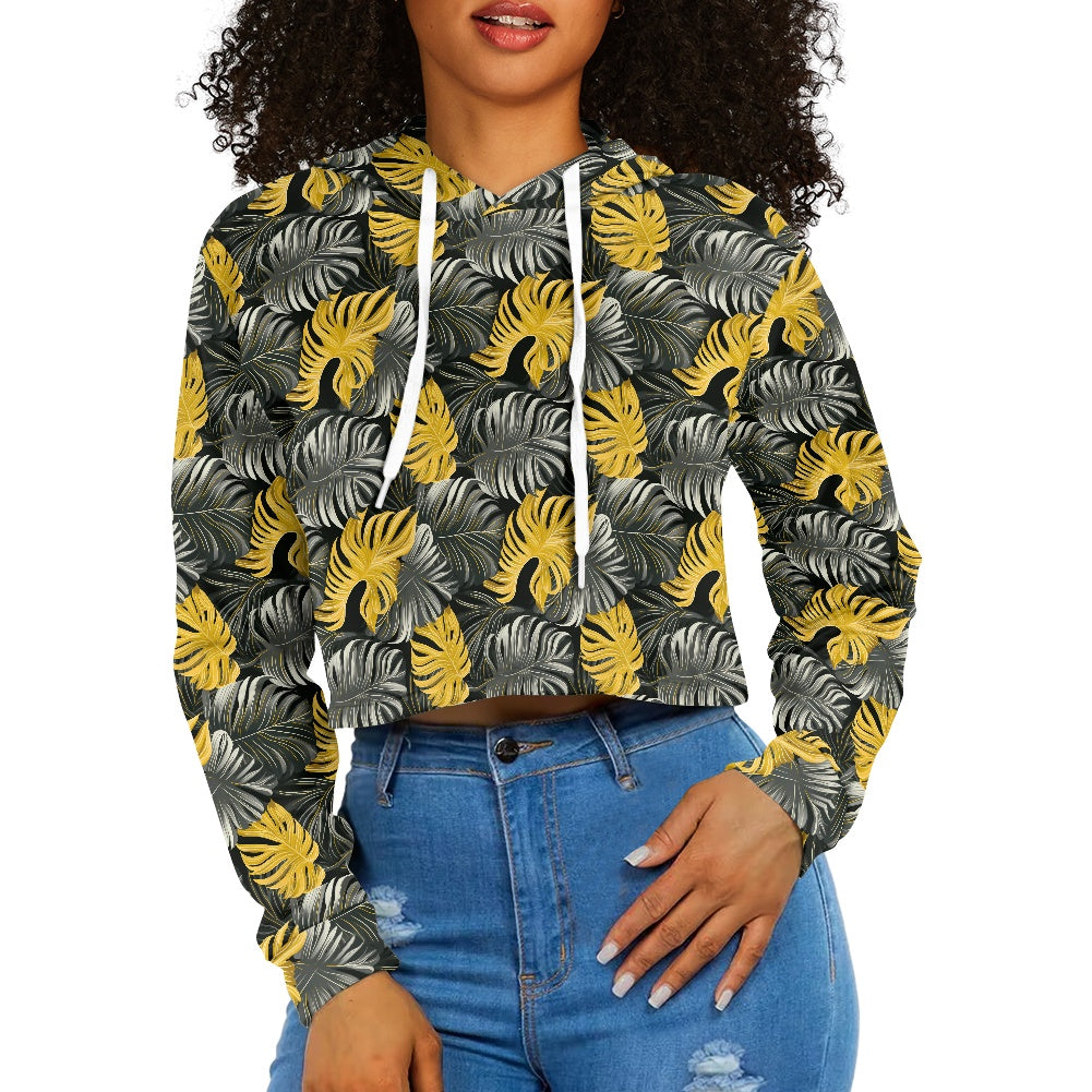 Women's midriff-baring sweatshirt - Tropical