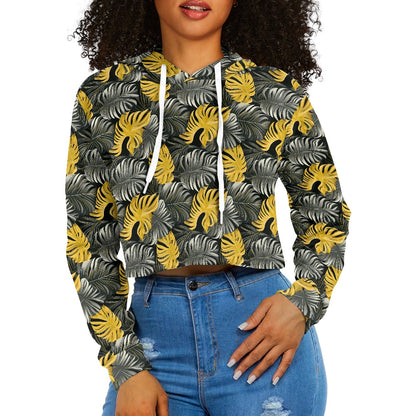 Women's midriff-baring sweatshirt - Tropical