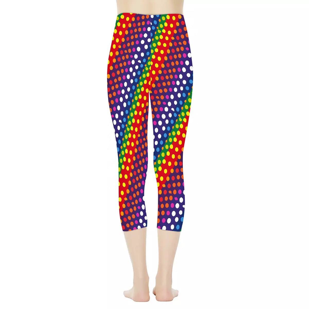 LGBTQ-Friendly Rainbow Polka Dot All-Over Print Women's Yoga Pants by Luxtrini