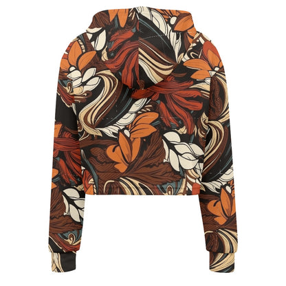 Women's midriff-baring sweatshirt - Floral Ethnic