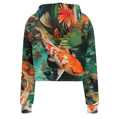 Women's midriff-baring sweatshirt - Magic of Koi
