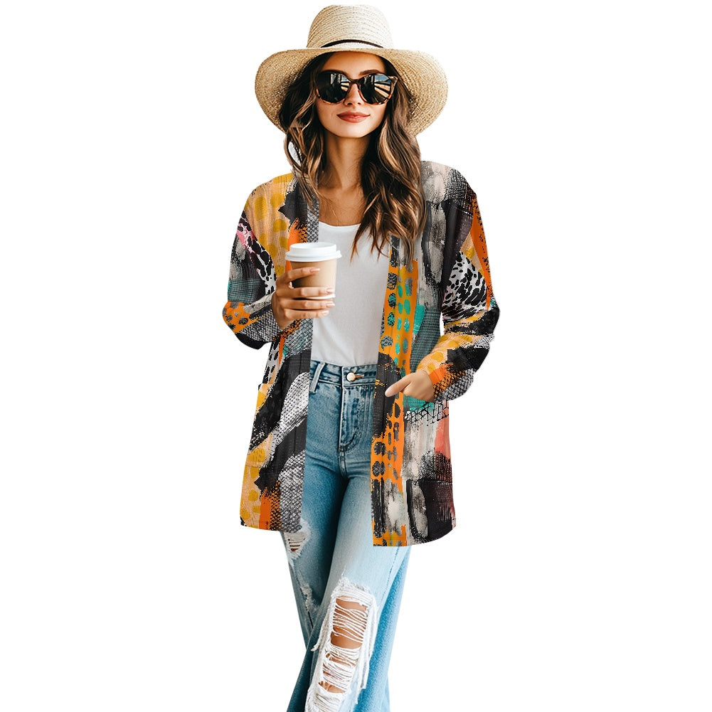 Long-sleeved cardigan jacket white