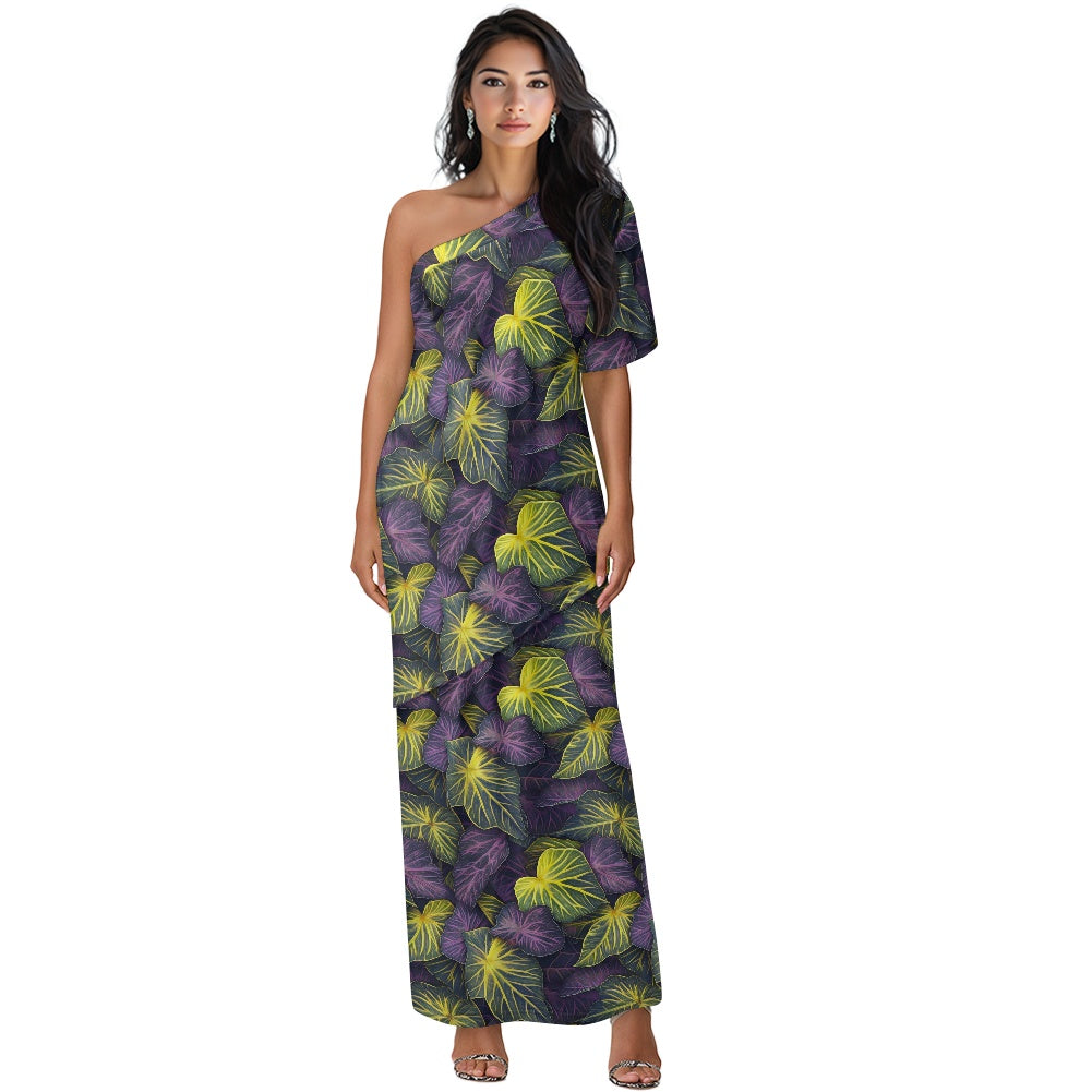 Elegant Off-Shoulder Two-Piece Dress for Women white