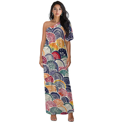 Elegant Off-Shoulder Two-Piece Dress for Women white