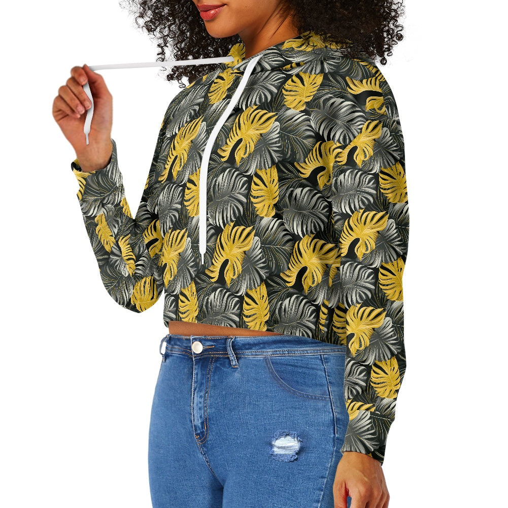 Women's midriff-baring sweatshirt - Tropical