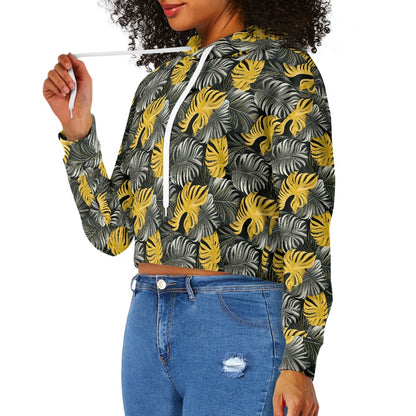 Women's midriff-baring sweatshirt - Tropical