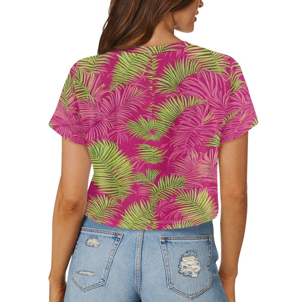 Loose cropped navel-baring T-shirt